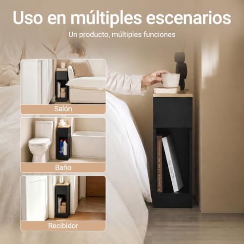 SoBuy Narrow Nightstand with Drawer - Image 7