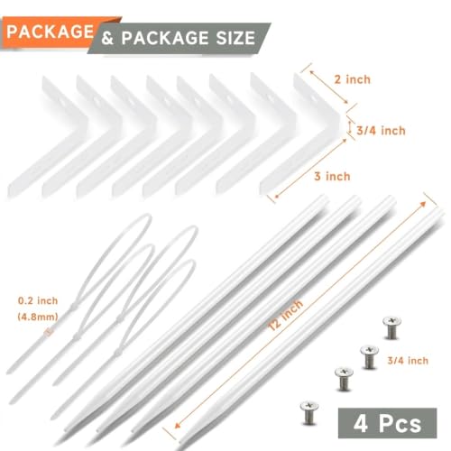12 inch Rainwater Downspout Bracket with Strap, White,4Pcs - Image 3