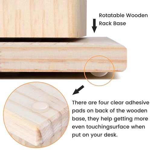 New brothread 93 Spools 360° Fully Rotating Wooden Thread Rack - Image 7