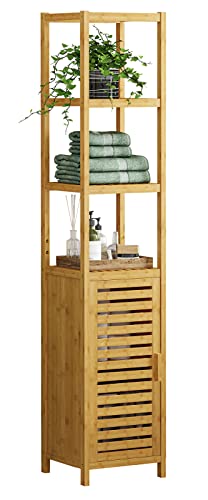 VIAGDO Storage Tall Slim Cabinet with Shutter Door and 3 Tier - Image 2
