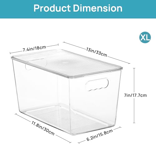 Vtopmart 4 Pack Clear Stackable Storage Bins with Lids - Image 3