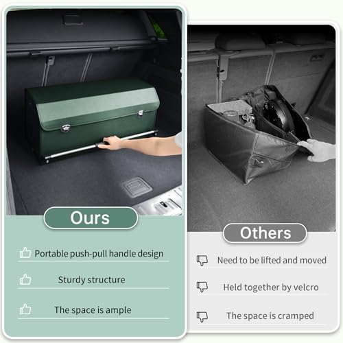 Trunk Organizer for Car with Lid Leather Trunk Organizer - Image 3