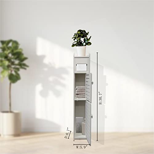 Small Bathroom Storage Cabinet, Slim Toilet Paper | Home Organization - Image 4