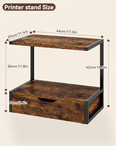 IBUYKE 2 Tier Desktop Printer Stand with Storage Drawer TLJ015H - Image 4
