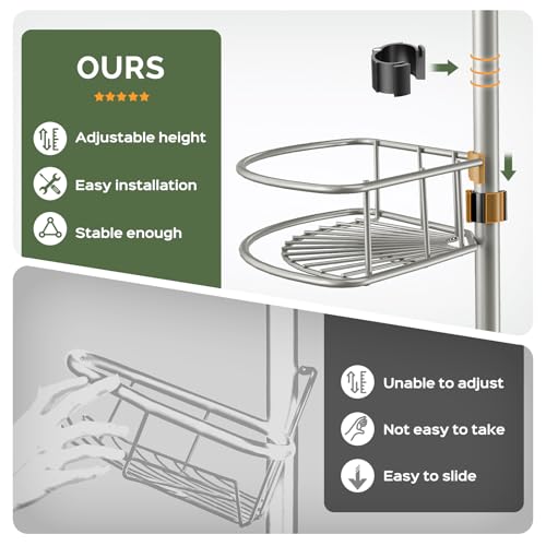 HAMITOR Corner Shower Caddy Tension Pole 4 Tier Rust | All Products - Image 4