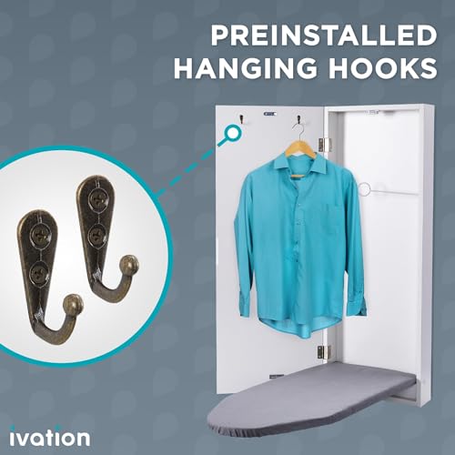 Ivation Wall Mount Swivel Ironing Board Cabinet, Fold Down - Image 8