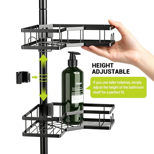 Standing Corner Shower Caddy - 4-Tier Rustproof Adjustable Shower - Image 7