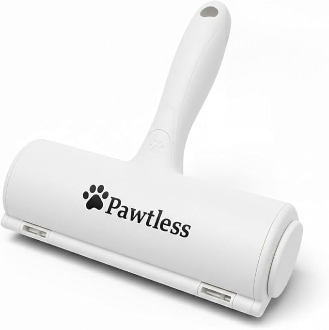 Pet Hair Remover White - Reuseable Dog & Cat Hair Remover for Furniture, Clothes, Carpet, Car interiors- Eco-Friendly Lint Roller with Self-Cleaning Chamber- No Adhesive, No Refills Needed
