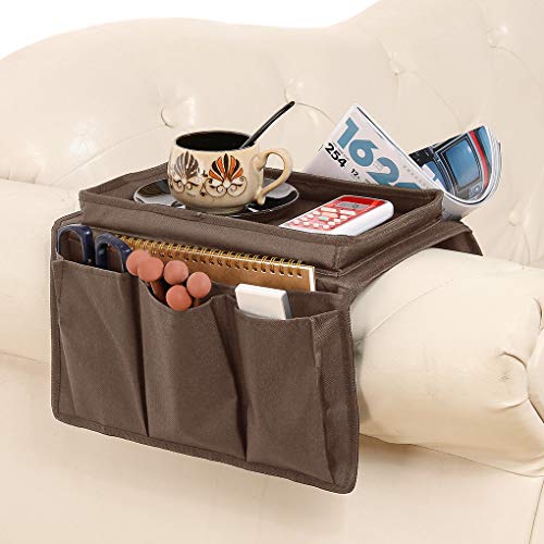 Sofa Armrest Organizer with Cup Holder Tray Couch Arm Chair Caddy - Image 2