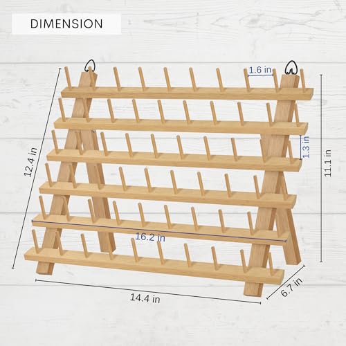 2X60 Spools Wooden Thread Rack/Thread Holder Organizer - Image 6