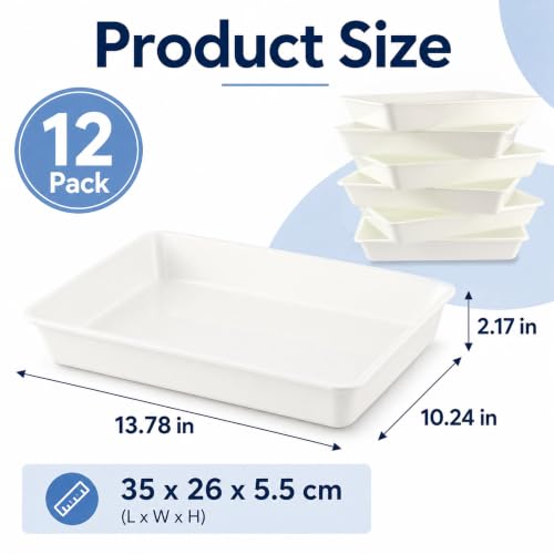 Defresit 12 Pcs Letter Size Flat Storage Paper Tray for Classroom - Image 3