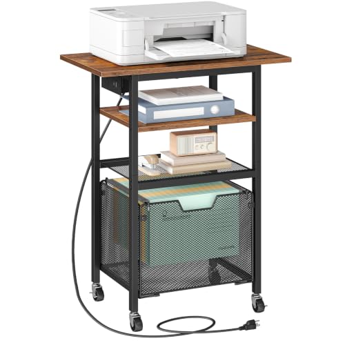 HOOBRO Printer Stand with Hanging File Drawer, Rolling - Image 2