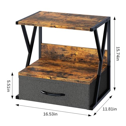 aboxoo Printer Stand for Desk with Storage Drawer, 2 Tier - Image 4