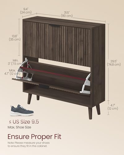 VASAGLE MAXE Collection - Shoe Storage Cabinet with 2 Flip - Image 3