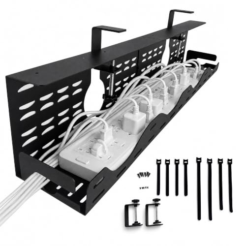 Under Desk Cable Management Tray, Expandable Metal Organizer - Image 3