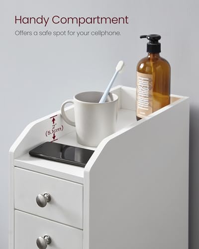 VASAGLE Small Bathroom Storage Cabinet, with Slide Out - Image 7