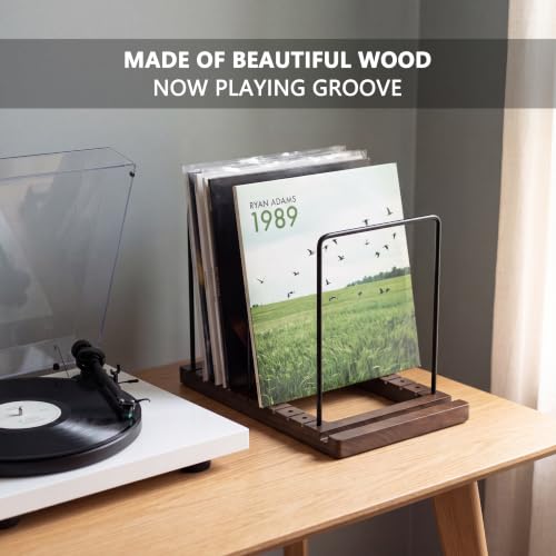 Solid Wood Vinyl Record Storage Stand & Display for Album - Image 7
