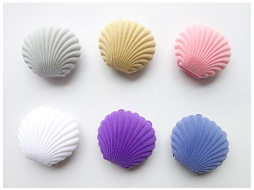 Pack of 6 Velvet Earring Gift Box Shell Jewelry Storage - Image 8