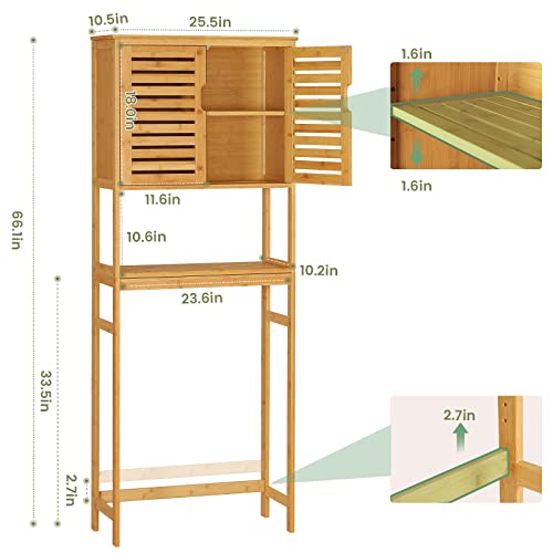 VIAGDO Over The Toilet Storage Cabinet, Tall Bathroom Cabinet - Image 3