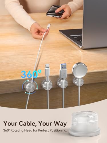 NEWDERY 6pc Magnetic Cable Clips Cord Organizer Cord Holder - Image 3