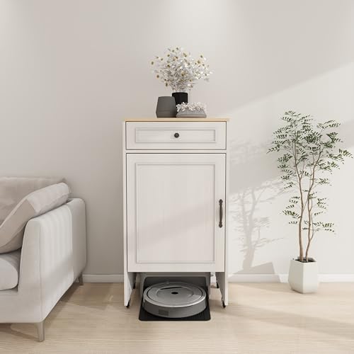 GDFStudio Robot Vacuum Storage Cabinet with Wheels, Side - Image 2
