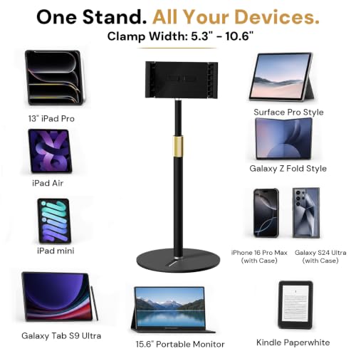 Tablet Stand for Desk, Height Adjustable 9.8-20" iPad Stand - Image 8