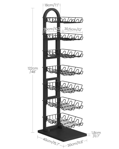 7-Tier Hat Display Rack, Metal Hat Stand Up to 56 Caps, Black - Image 4