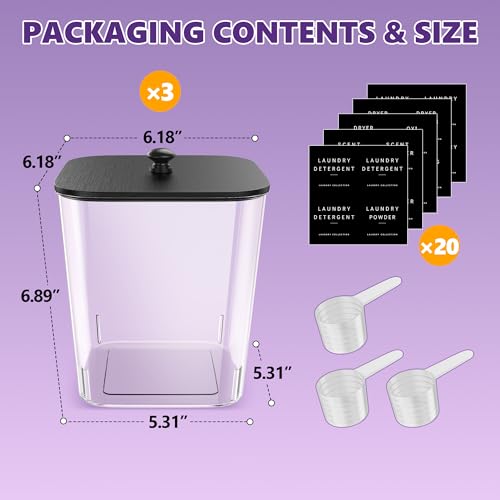 Moforoco 3 Pcs Laundry Pods Container, Clear Laundry Room - Image 4