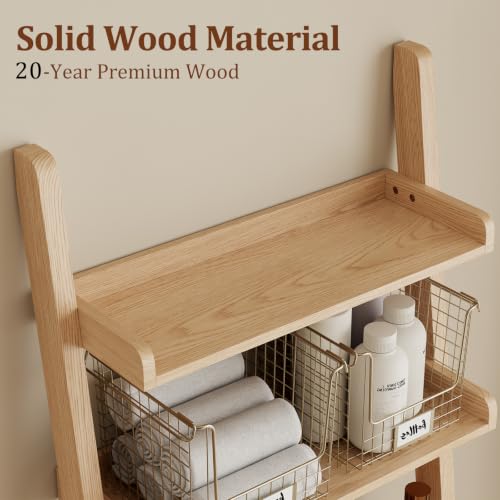 Over The Toilet Storage Shelf Wood, 3-Tier Above Toilet - Image 6