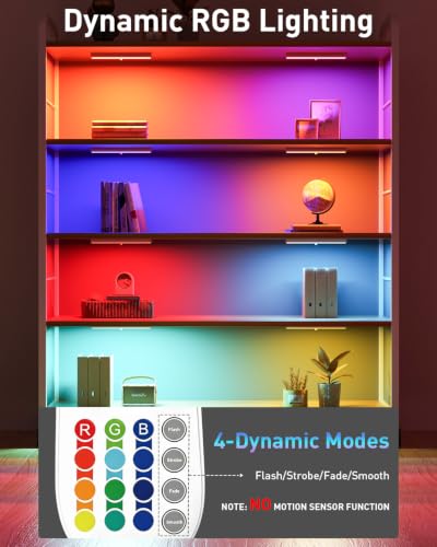 Under Cabinet Light Wireless with Remote, 15 Color RGB Magnetic - Image 5