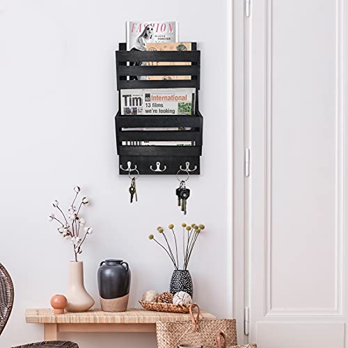 Unistyle Rustic Mail Organizer Wall Mount with 4 Key - Image 3