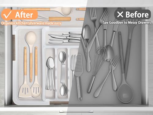 Spaclear Large Silverware Drawer Organizer Expandable Kitchen - Image 7