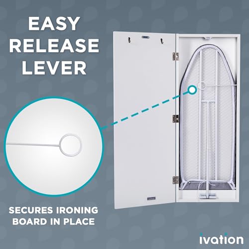 Ivation Wall Mount Swivel Ironing Board Cabinet, Fold Down - Image 7