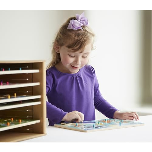 Melissa & Doug Natural Wood Puzzle Storage Case (Holds 12 - Image 3