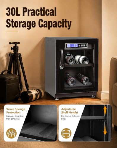 30L Camera Dry Cabinet, Electronic Dehumidifier Storage Cabinet - Image 7