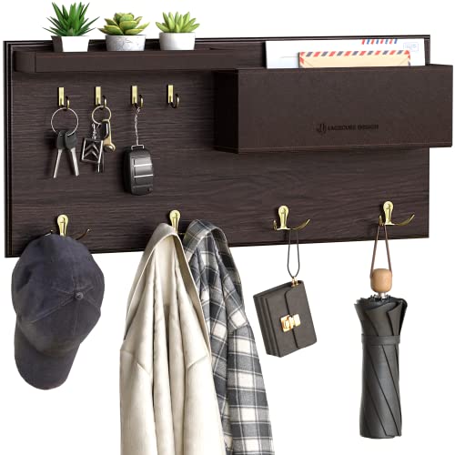 JackCubeDesign Entryway Coat Rack Wall Mount Key Holder Mail - Image 2