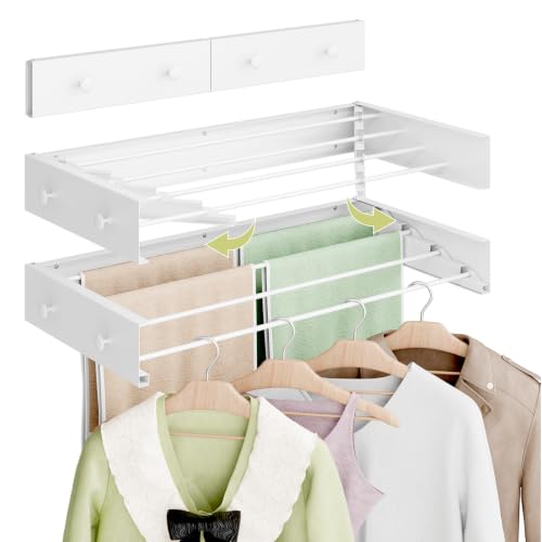 Foldable Wall-Mounted Clothes Drying Rack, 23.6 Inches - Image 2