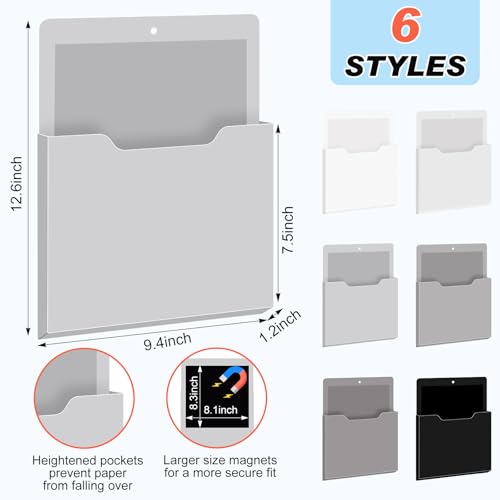 Fuutreo Magnetic Wall File Holder,6pcs,Achromatic Co | All Products - Image 3