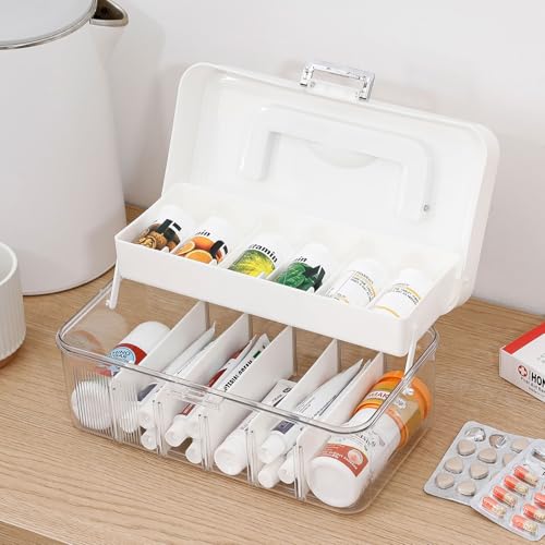 Plastic Bandages Organizer with Lid and Adjustable Dividers - Image 6