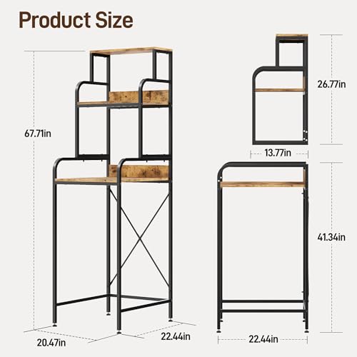 Mini Fridge Stand, 21"Wx23"Dx68"H Microwave Shelf - Image 3