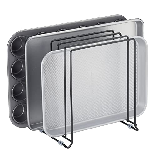 mDesign Pot Lid and Pan Rack — Metal Wire Rack for Cabinets - Image 2