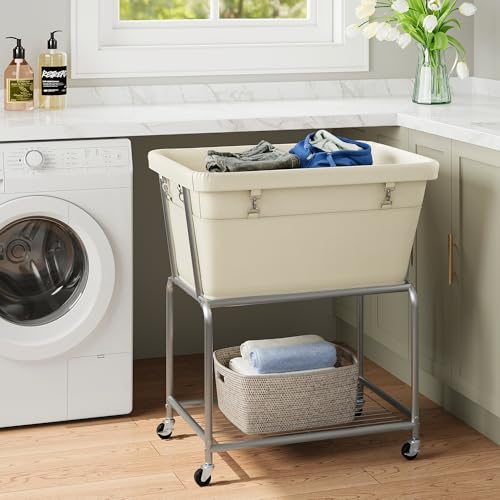Rolling Laundry Hamper with Wheels, Removable Bag, Laundry Cart - Image 3