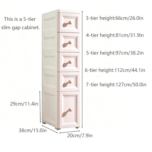 Slim Rolling Storage Cart, Tall Narrow Storage Cabinet - Image 3