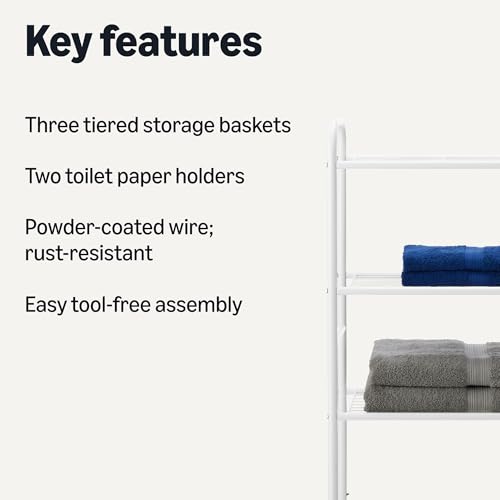 Amazon Basics Over the Toilet Storage Organizer, 3-Tier - Image 4