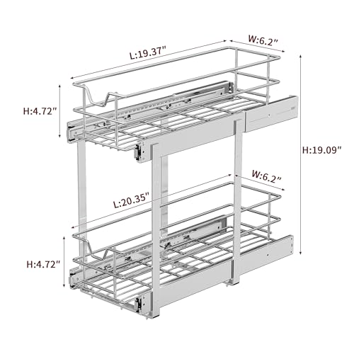 EZKAZA Pull Out Cabinet Organizer for Kitchen Utensil 7.5" - Image 7
