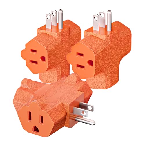 K KASONIC 3 Outlet Grounding Adapter Heavy Duty Plug Extender 3 - Image 1