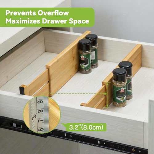 Utoplike Bamboo Dresser Drawer Dividers, Expandable Organizer - Image 5
