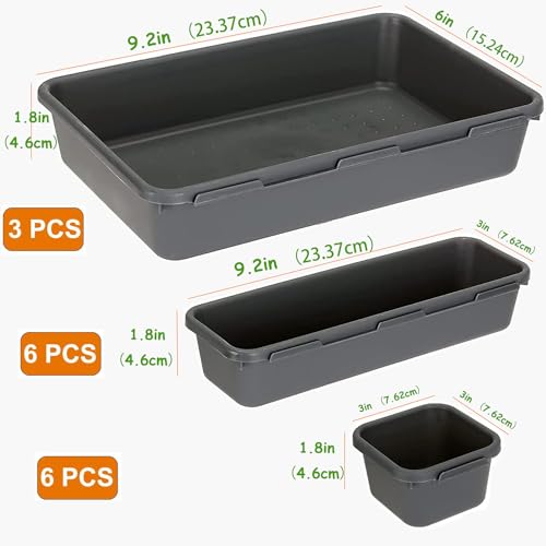 Kutesna 15PCS Interlocking Drawer Organizer, Plastic | All Products - Image 3