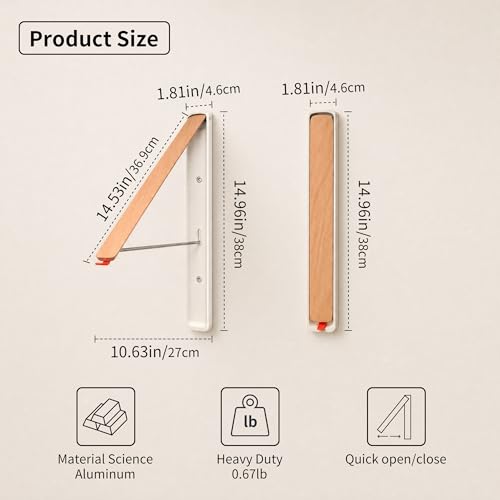 LEQ Clothes Drying Rack Wall Mounted, Foldable Laundry - Image 4