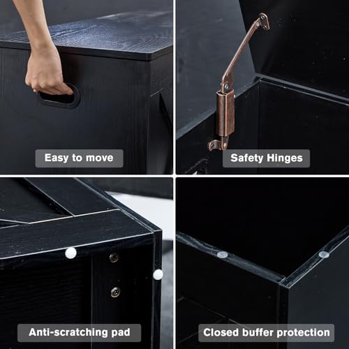 47.2” Storage Bench,Extra Large Wooden Storage Chest - Image 6